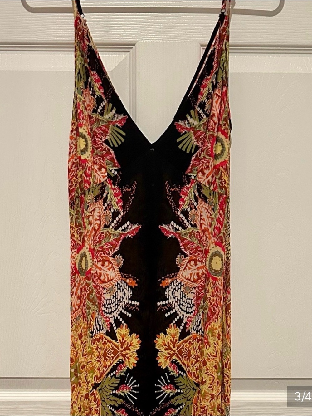 Free People Multicolor Floral Maxi Dress - Black, Yellow, Pink - Picture 3 of 4